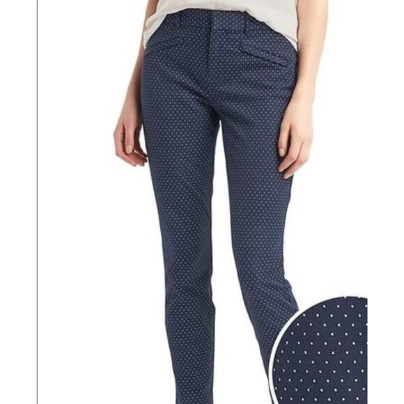 Gap 3 Pair Bundle Career Skinny Ankle Pants Pindot White, Burgundy, Navy Tile 2R - Picture 5 of 15